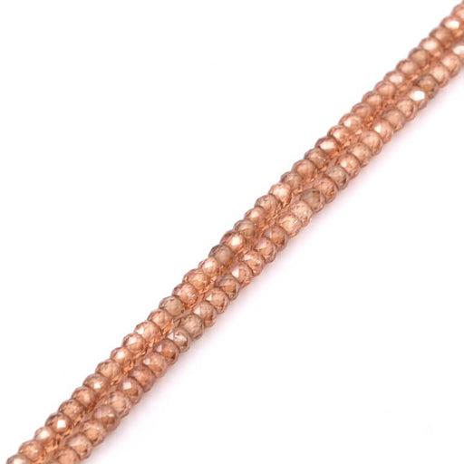 Achat Perle rondelle à facettes en zircon colorado topaz 3x2mm (1 fil-37cm)