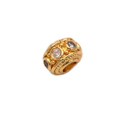 Perle heishi laiton doré et zircon 5x9mm - Trou: 2.5mm (1)