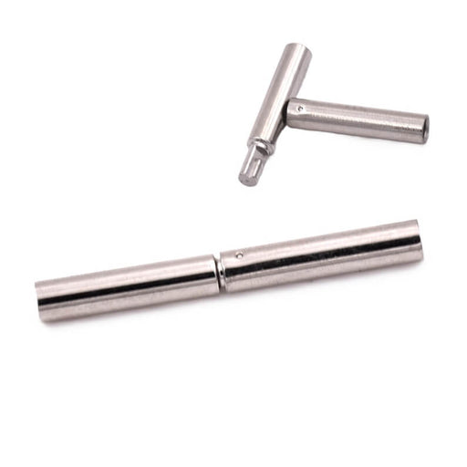 Achat Fermoir à baionette tube acier inoxydable 21x2mm-Trou: 1.5mm (1)