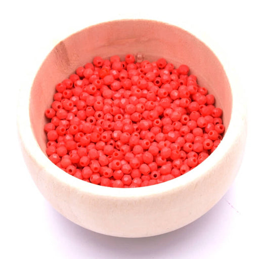 Achat Perle facettes de bohème Opaque Red corail 2mm (50)