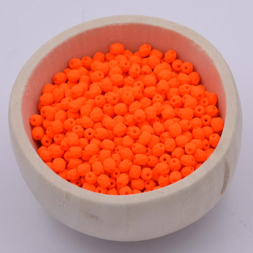 Perle facettes de boheme Neon - Orange 3mm (50)