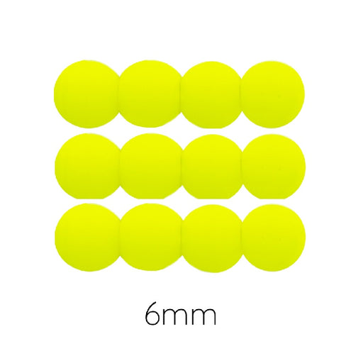 Achat Perle ronde de Bohème fluo Neon yellow jaune 6mm (50 perles)