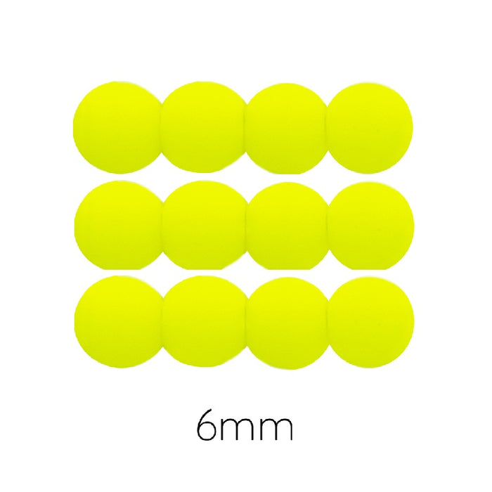 Perle ronde de Bohème fluo Neon yellow jaune 6mm (50 perles)