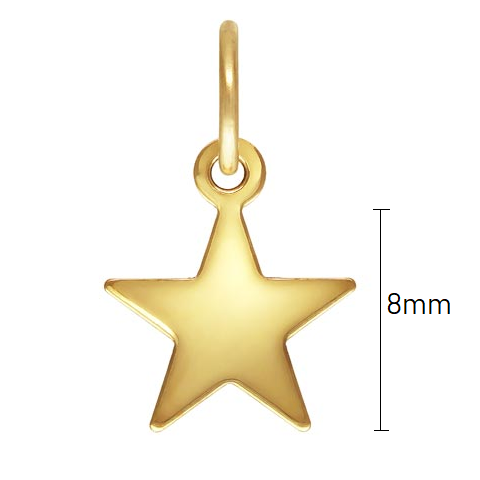 Achat Pendentif breloque charm étoile gold filled 8mm avec anneau (1)
