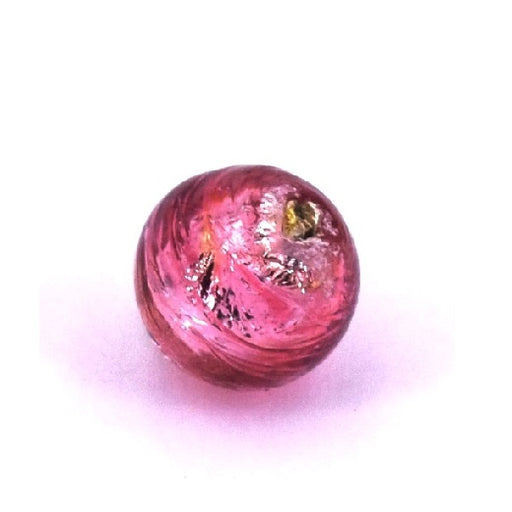 Achat Perle de Murano ronde rubis et argent 6mm (1)