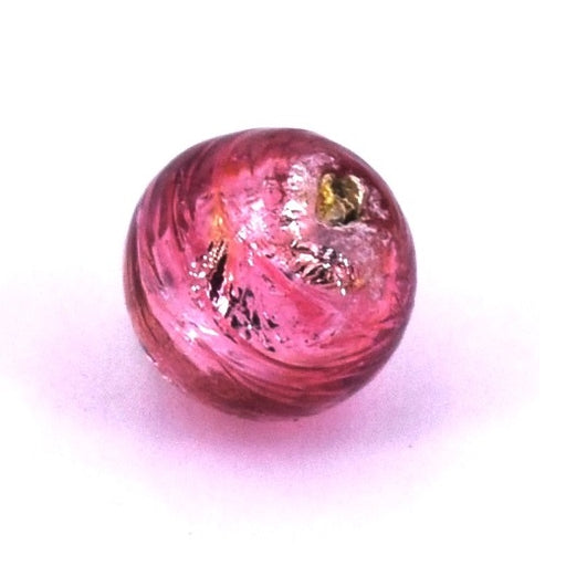 Achat Perle de Murano ronde rubis et argent 8mm (1)
