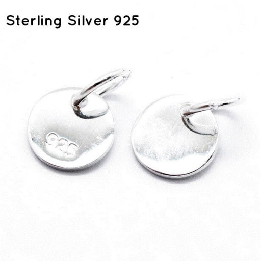Médaille plate 10mm avec anneau 4mm en argent 925 (1)