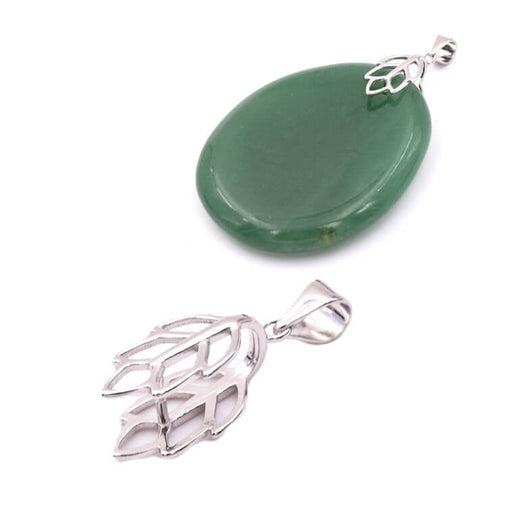 Achat Bélière feuille en argent 925 - 22mm - Trou: 3mm (1)