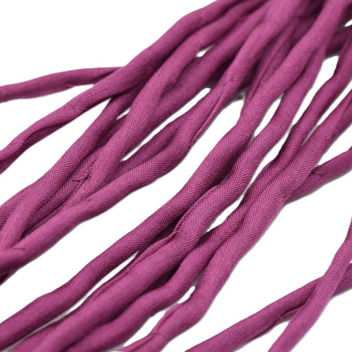 Achat Cordon de Soie Naturelle Teinture Main Violet Foncé 2mm (1m)