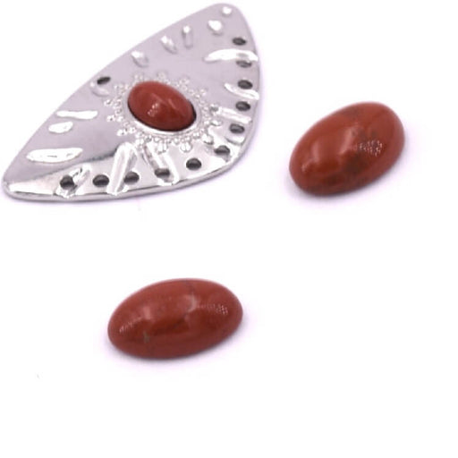 Cabochon ovale en jaspe rouge naturel 6x4mm (2)