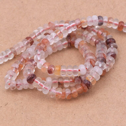 Perles rondelle quartz ferrugineux 4x2mm - Trou: 0.8mm (1 fil-38cm)