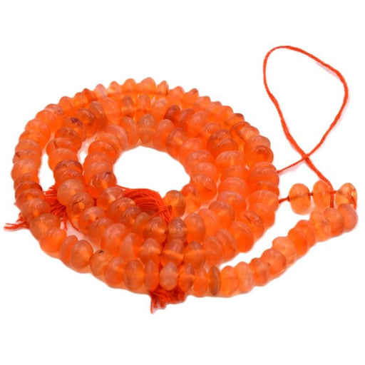 Perle bouton bicone en Cornaline 6-7x3-4mm (1 Fil-35cm)