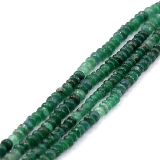Perle rondelle onyx vert dégradé 4-6x3-5mm Trou : 0.5mm (1 Fil-32cm)