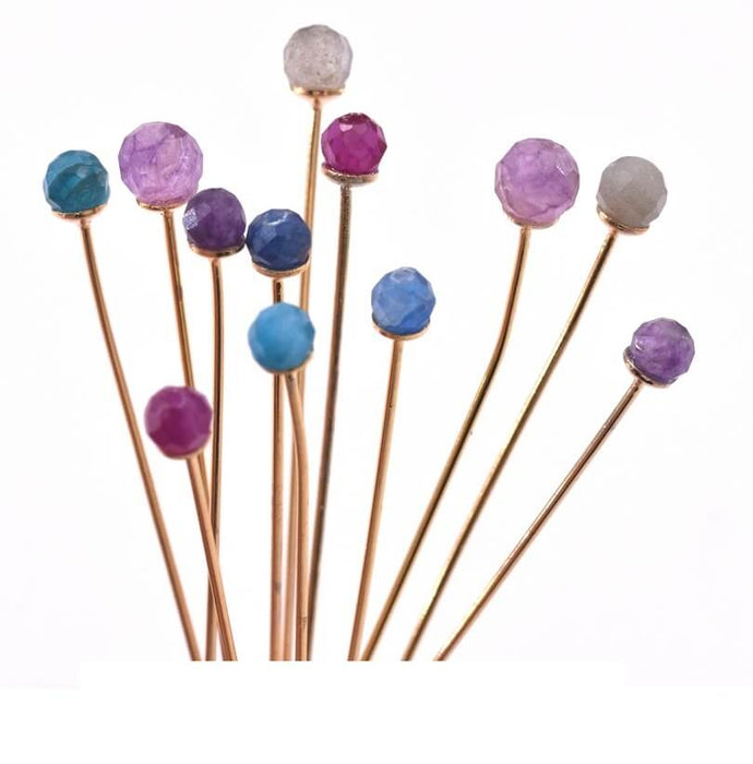 Clous Tiges doré or fin qualité 4,4cm Avec Améthyste à Facettes 3,5mm (2)