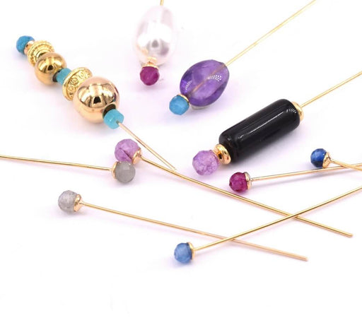 Achat Clous Tiges doré or fin qualité 4,4cm Avec Améthyste à Facettes 3,5mm (2)