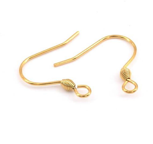 Achat Boucles d&#39;oreilles crochets acier inoxydable doré 16mm (6)
