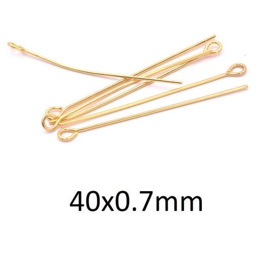 Clous tête ronde Acier Inoxydable doré Or 40x0.7mm (10)