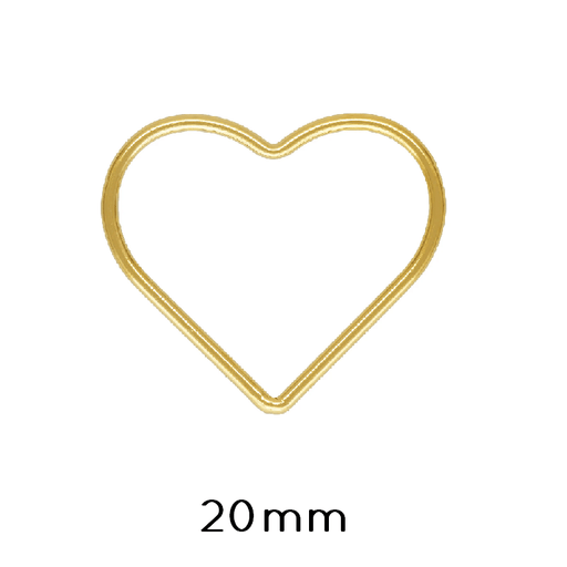 Connecteur Coeur Anneau en Acier Inoxydable doré Or 20mm (1)