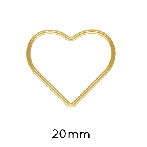 Connecteur coeur en acier inoxydable doré 20mm (1)
