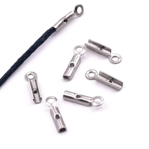 Achat Embouts pinces lacet acier inoxydable 9x2mm (10)