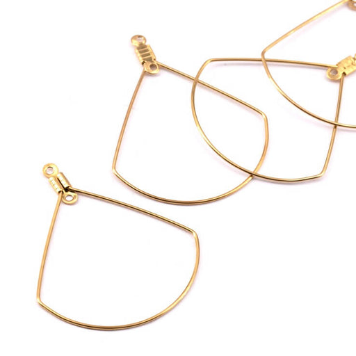 Créoles boucles d'oreilles triangle acier Inoxydable doré 40x32mm-0.7mm (4)