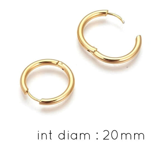 Boucles d'Oreilles Créole Huggie en Acier Doré - 24x2mm (2)