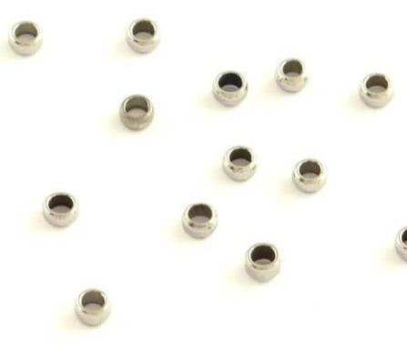Achat Perles à écraser Acier Inoxydable 2mm trou : 1mm (20)
