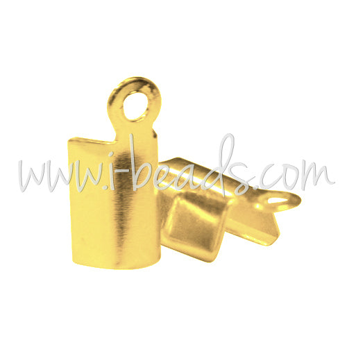 Pinces lacet métal finition doré 3x7mm (10)