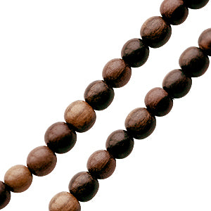Achat Perles rondes en bois d&#39;ébene tigré sur fil 6 mm (1)
