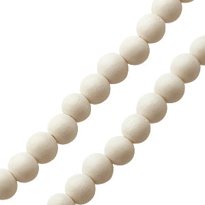 Achat Perles rondes en bois blanc sur fil 6mm (1)