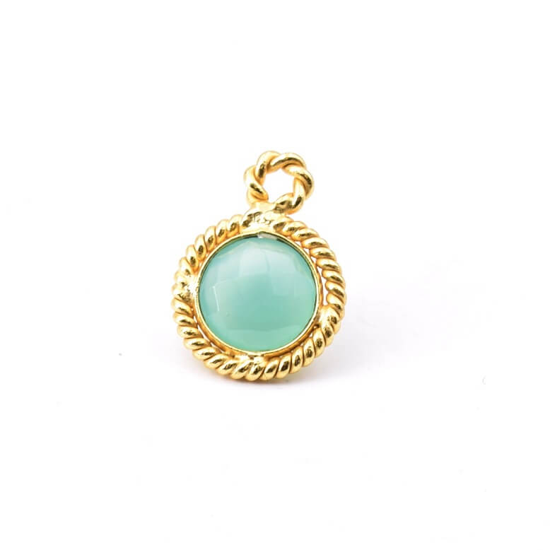 Collier Pierre Calcédoine Perles Miyuki Plaqué Or - Fait Main Neuf Avec étiquettes