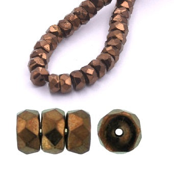 Lot De 25 Perles Facettes Bohème Précieuses 6mm - Couleur Bronze Or - Artisanat Français