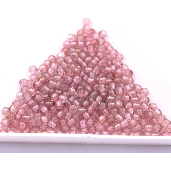 Perle ronde de Bohème Luster transparent topaz pink 2mm (30)