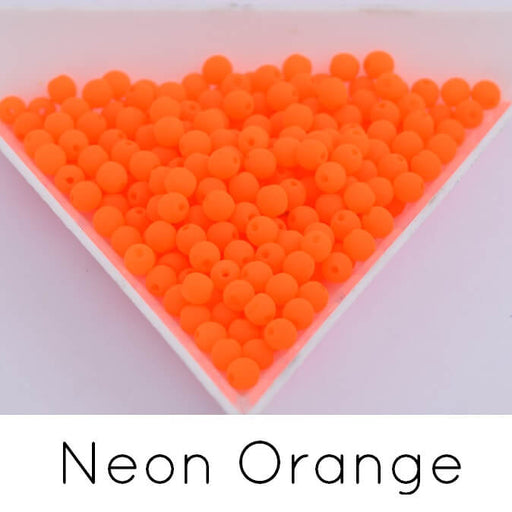 Achat Perle ronde de Bohème neon orange 3mm (30)