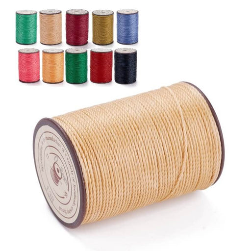 Achat Cordon Polyester Torsadé Ciré Brésilien Beige 0.8mm - Bobine de 50m (1)