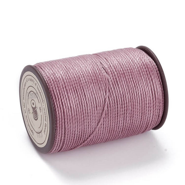 Cordon polyester torsadé ciré Brésilien violet rose 0.8mm - 50m (1)