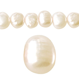 Perles d'eau douce pépites blanc 5mm sur fil (1)