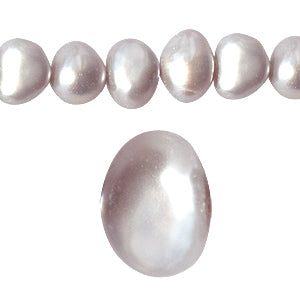 Perles d'eau douce pépites gris claire 5mm sur fil (1)
