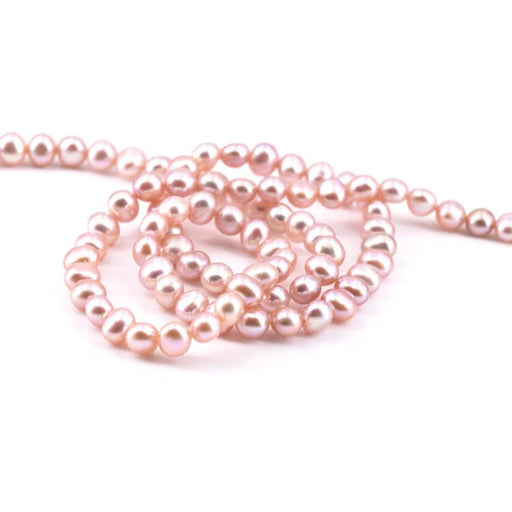 Achat Perles d&#39;Eau Douce Pépites beige Rose  5x4mm sur fil (1 Fil-40cm)