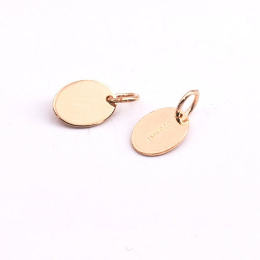 Mini Charms Breloque Ovale Gold filled avec Anneau 7.3x5.5mm (2)