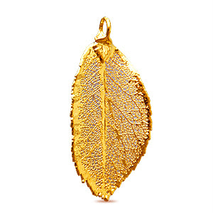 Achat Pendentif véritable feuille de rose galvanisée or 24K 50mm (1)
