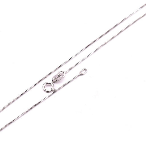 Chaine Collier Extra Fine Carré 0.8mm Argent 925 Rhodié 45cm (1)