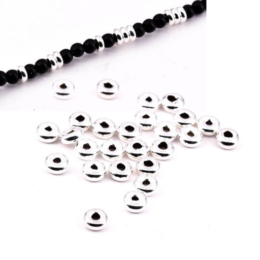 Perles Rondelles Heishi Argent 925 - 3.5x2mm Trou: 1mm (20)
