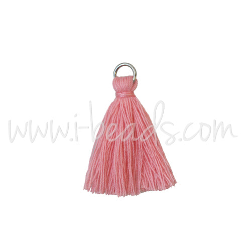 mini pompon avec anneau rose 25mm (1)