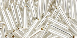 cc21 - perles toho bugle 9mm silver lined crystal (10g)