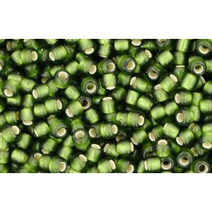 cc37f - perles de rocaille Toho 11/0 silver lined frosted olive (10g)