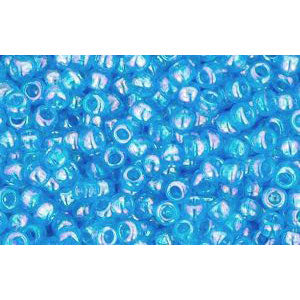 cc163b - perles de rocaille Toho 11/0 transparent rainbow dark aqua (10g)
