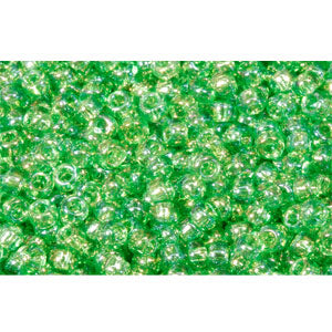 cc167 - perles de rocaille Toho 11/0 transparent rainbow peridot (10g)