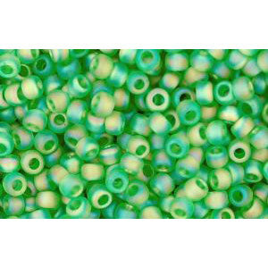 Achat cc167f - perles de rocaille Toho 11/0 transparent rainbow frosted peridot (10g)