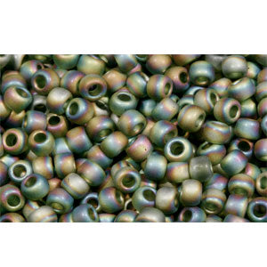 Achat cc180f - perles de rocaille Toho 11/0 trans-rainbow frosted olivine (10g)